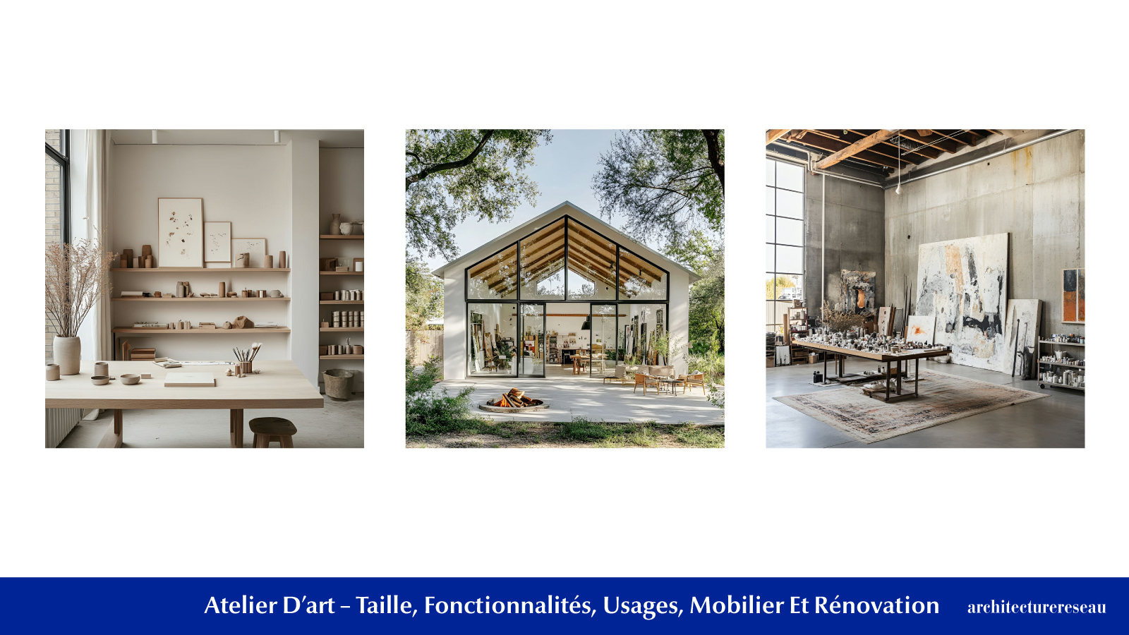 Atelier d’art : Taille, Fonctionnalité, Usages, Mobilier et Rénovation