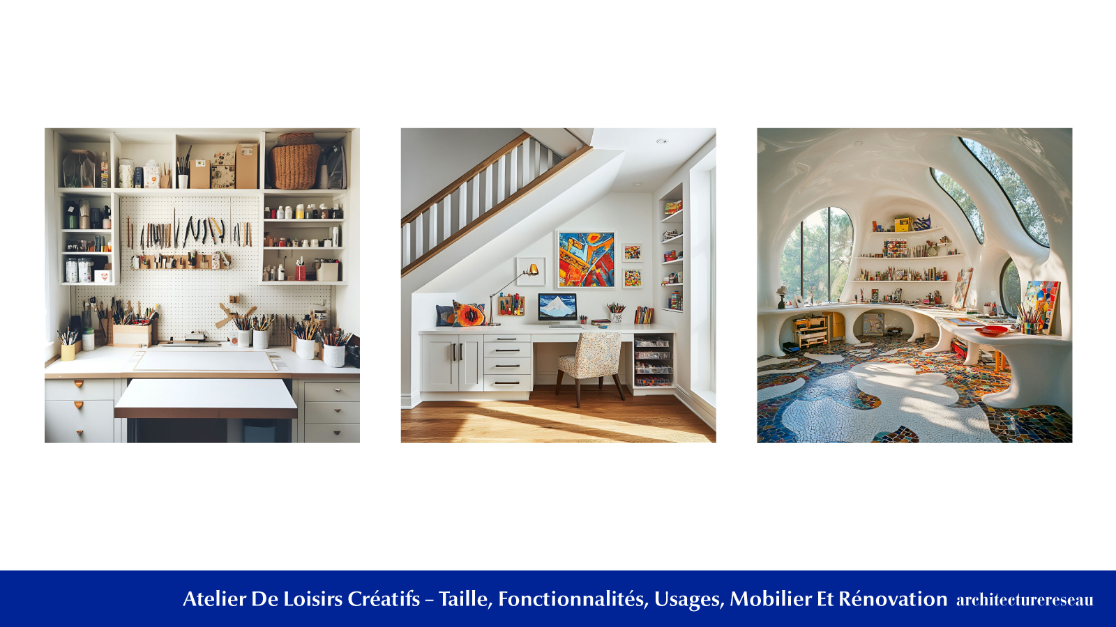 Atelier de loisirs créatifs : taille, fonctionnalité, usages, mobilier et rénovation