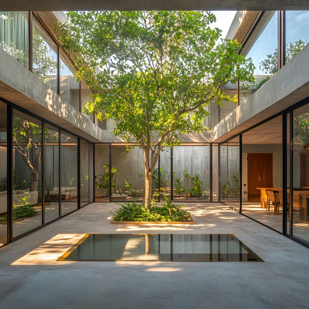 Cour intérieure : taille, fonctionnalité, usages, mobilier et rénovation