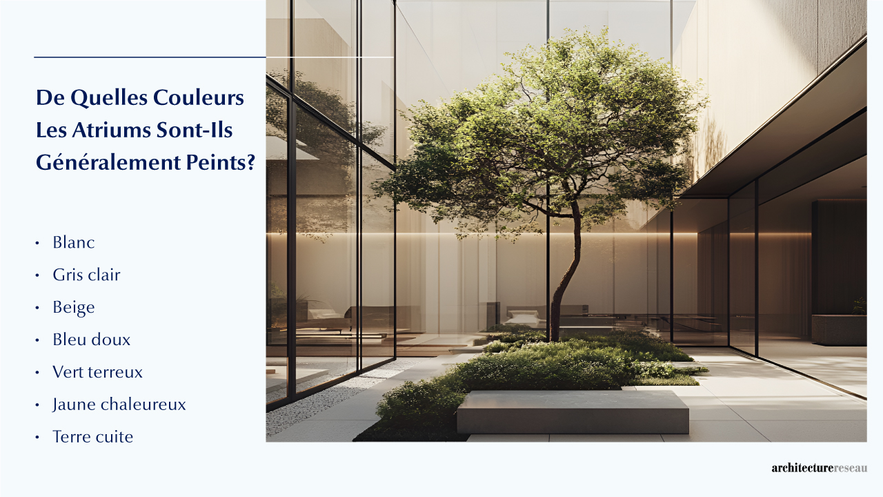 Quelles couleurs sont généralement utilisées pour peindre un atrium ?