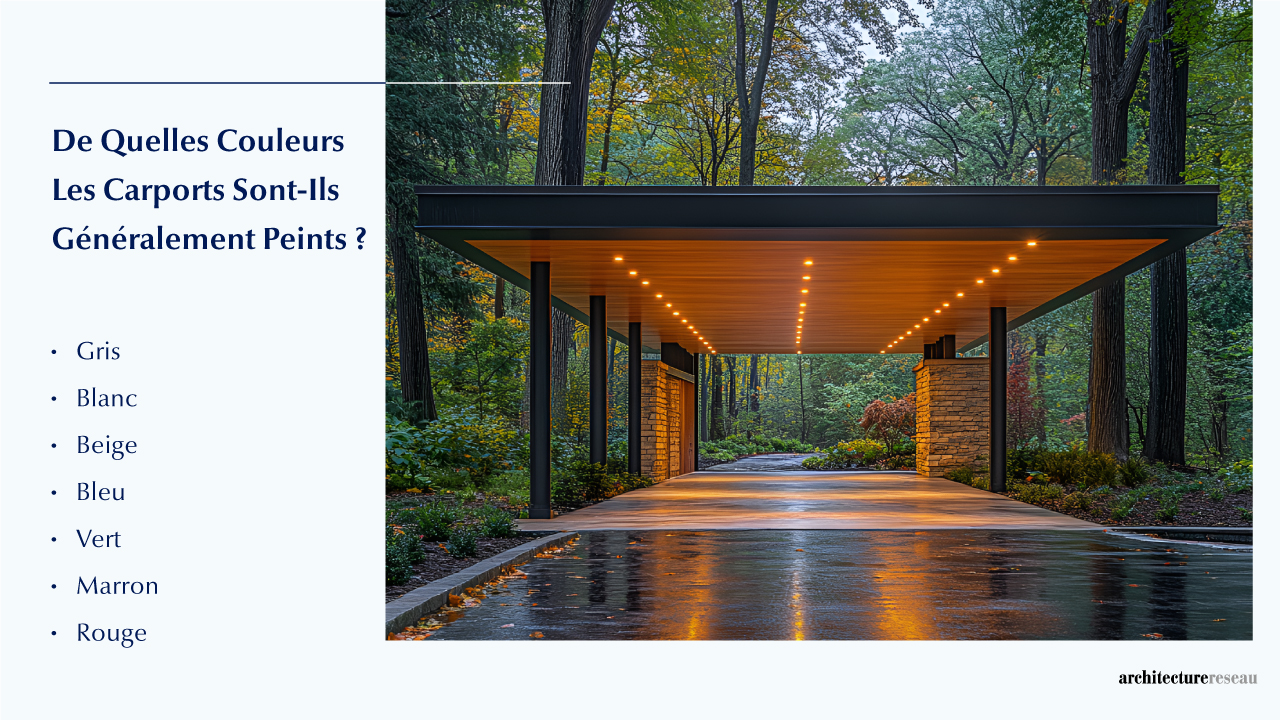 Quelles sont les couleurs les plus couramment utilisées pour les carports ?