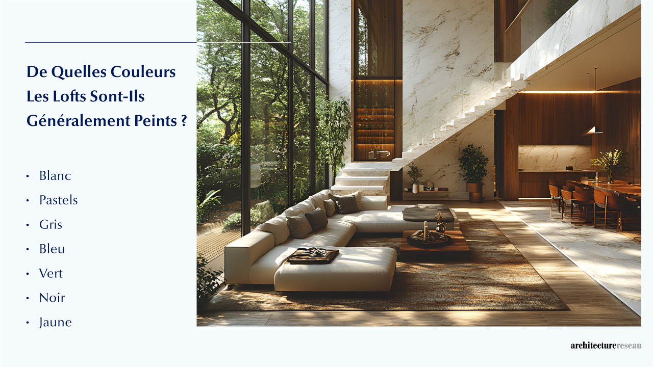 Loft - Taille, Fonctionnalité, Usages, Meubles et Rénovation Quelles sont les couleurs habituellement utilisées pour peindre les pièces d’un loft ?