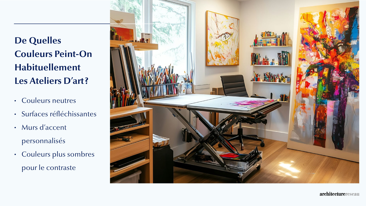 Quelles couleurs sont généralement utilisées pour peindre un atelier d’art ?