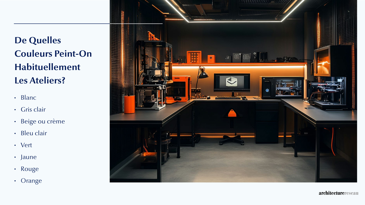 Quelles sont les couleurs généralement utilisées pour peindre un atelier ?