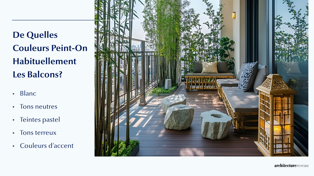 Quelles sont les couleurs les plus couramment utilisées pour les balcons ?