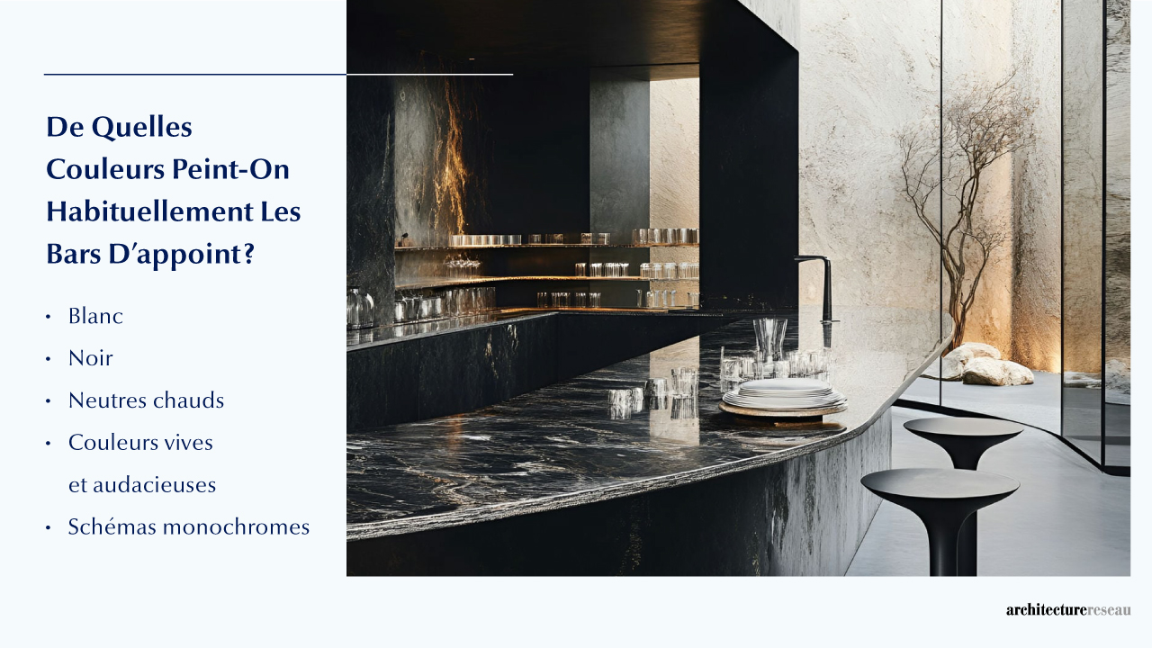 Quelles sont les couleurs généralement utilisées pour peindre un bar avec évier ?