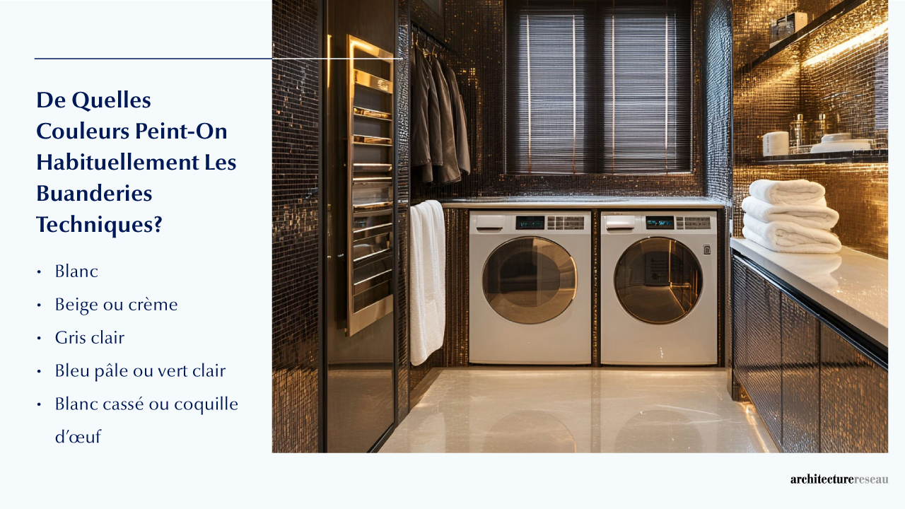 Quelles couleurs sont généralement utilisées pour peindre une buanderie technique ?