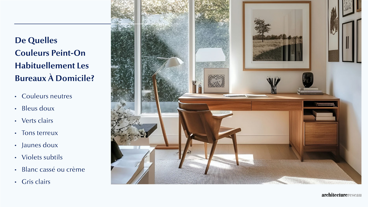 Quelles sont les couleurs généralement utilisées pour peindre un bureau à domicile ?