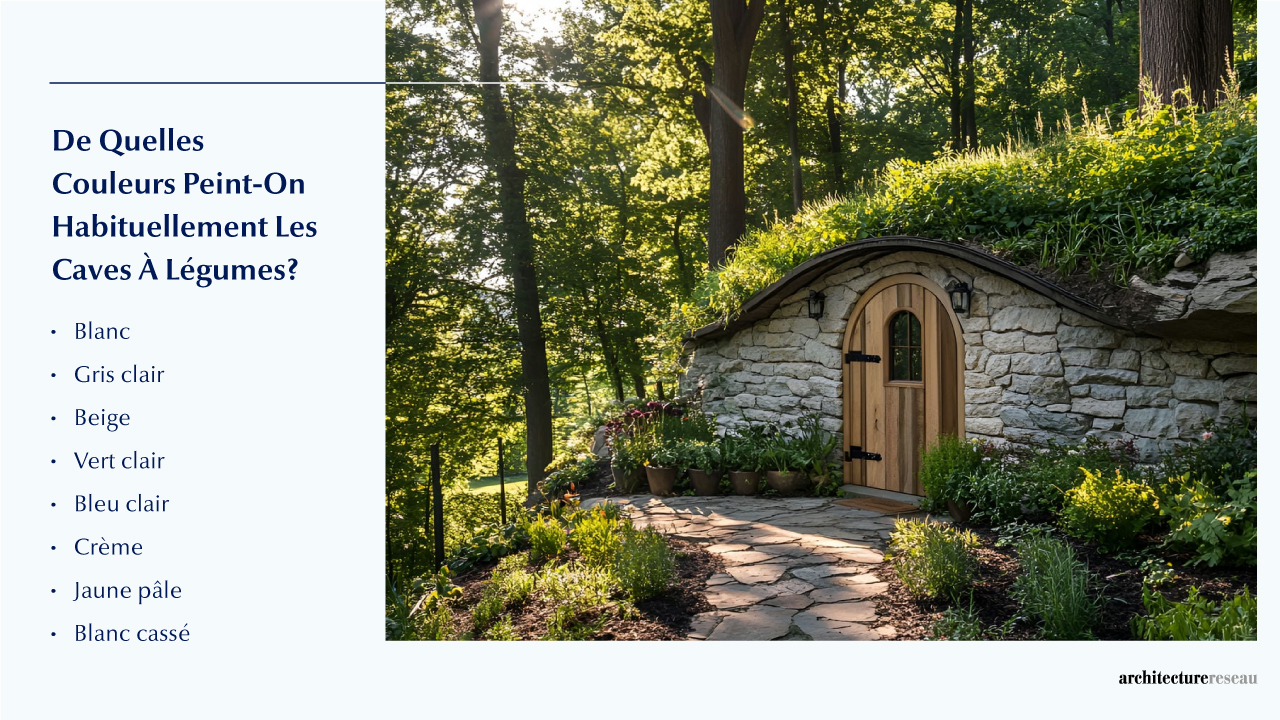 Quelles sont les couleurs habituellement utilisées dans une cave à légumes ?