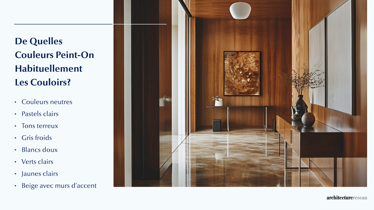 Quelles sont les couleurs couramment utilisées pour peindre un couloir ?