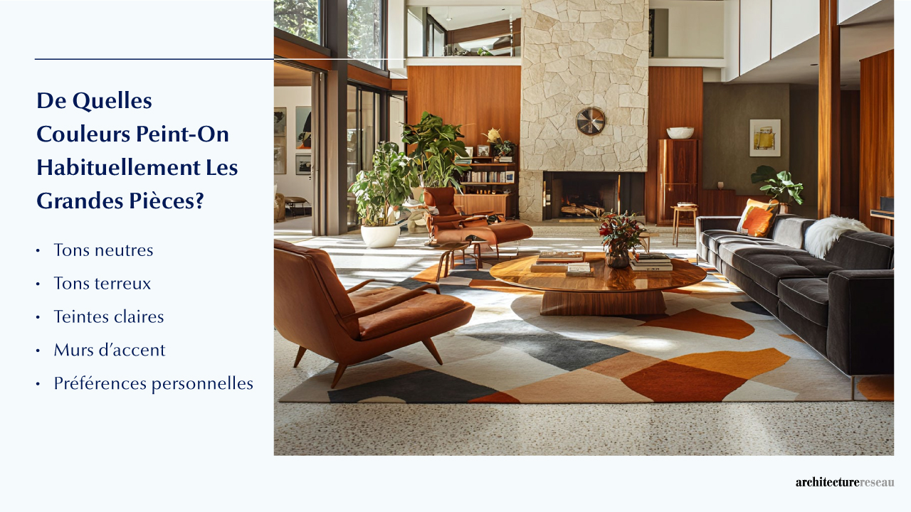 Quelles sont les couleurs généralement utilisées pour peindre une grande pièce ?