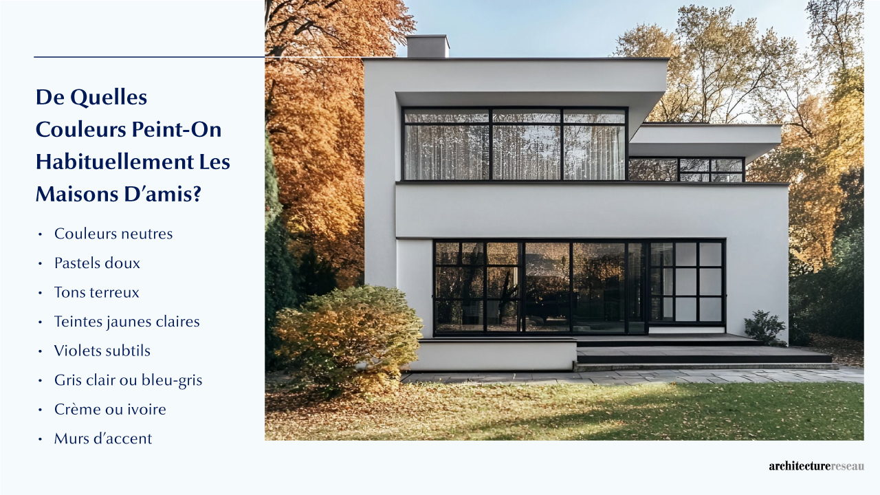 Quelles sont les couleurs couramment utilisées pour peindre les maisons d’amis ?