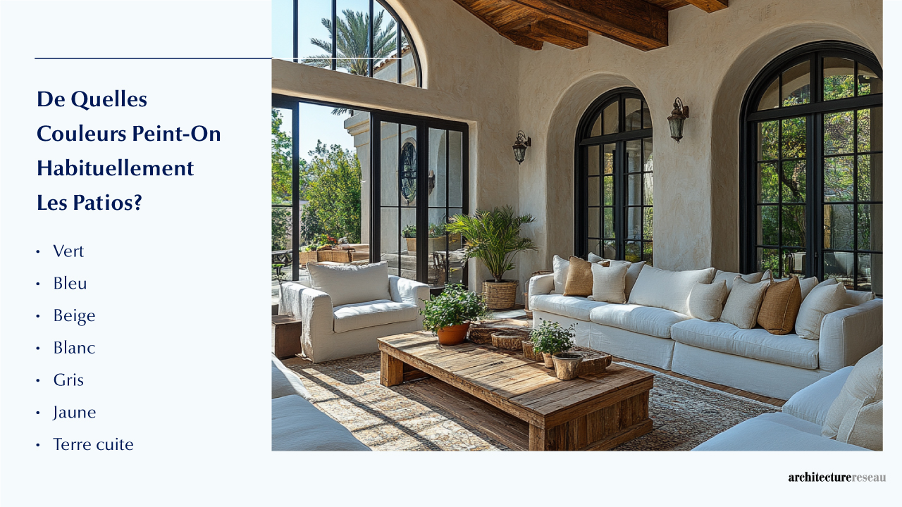 Quelles sont les couleurs généralement utilisées pour peindre un patio ?