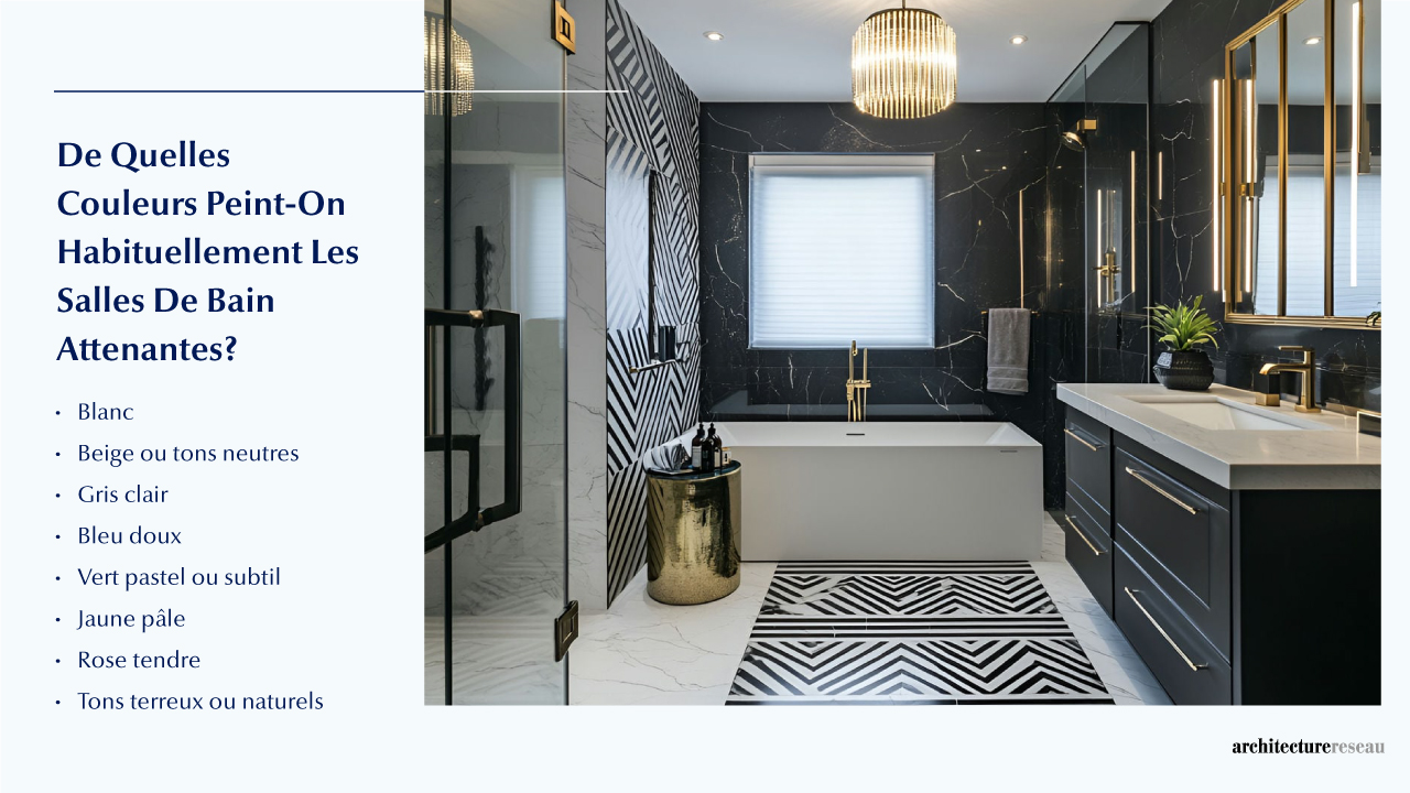 Quelles sont les couleurs généralement utilisées pour peindre une salle de bain attenante ?
