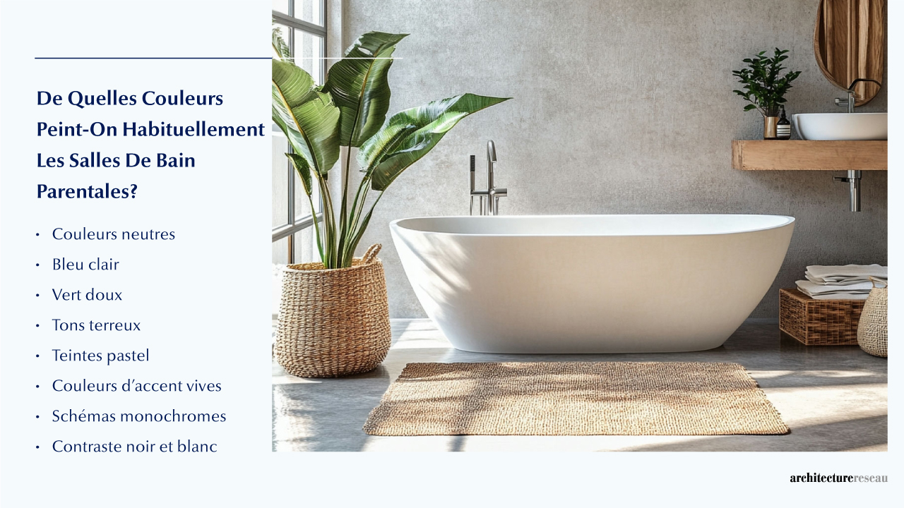 Quelles sont les couleurs habituellement utilisées dans une salle de bain principale ?