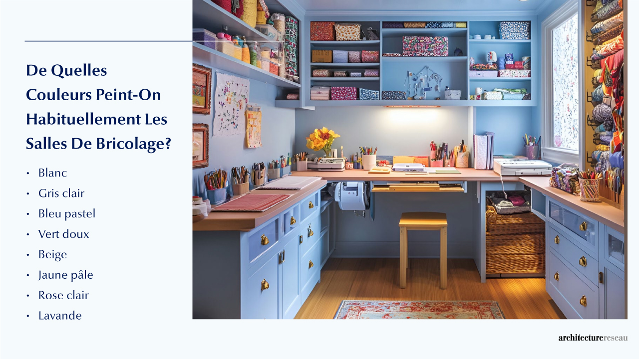 Salle De Bricolage – Taille, Fonctionnalités, Usages, Mobilie Quelles sont les couleurs généralement utilisées pour peindre un atelier de loisirs créatifs ?