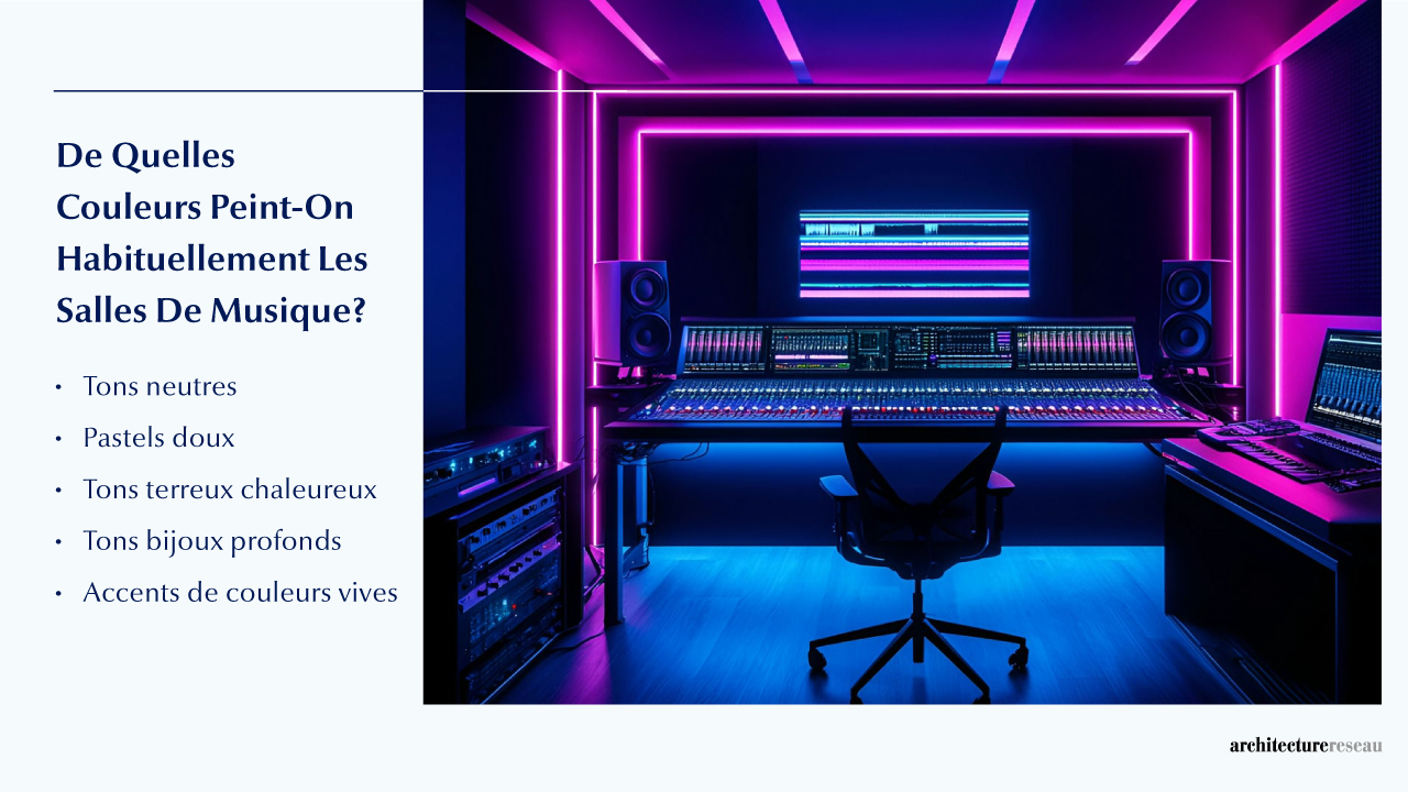 Quelles sont les couleurs couramment utilisées pour peindre une salle de musique ?