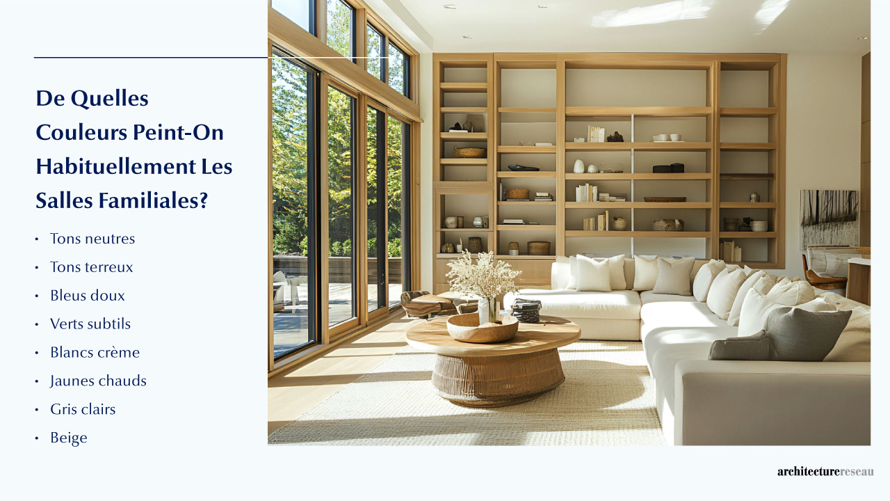 Quelles sont les couleurs habituellement utilisées pour peindre une salle familiale ?