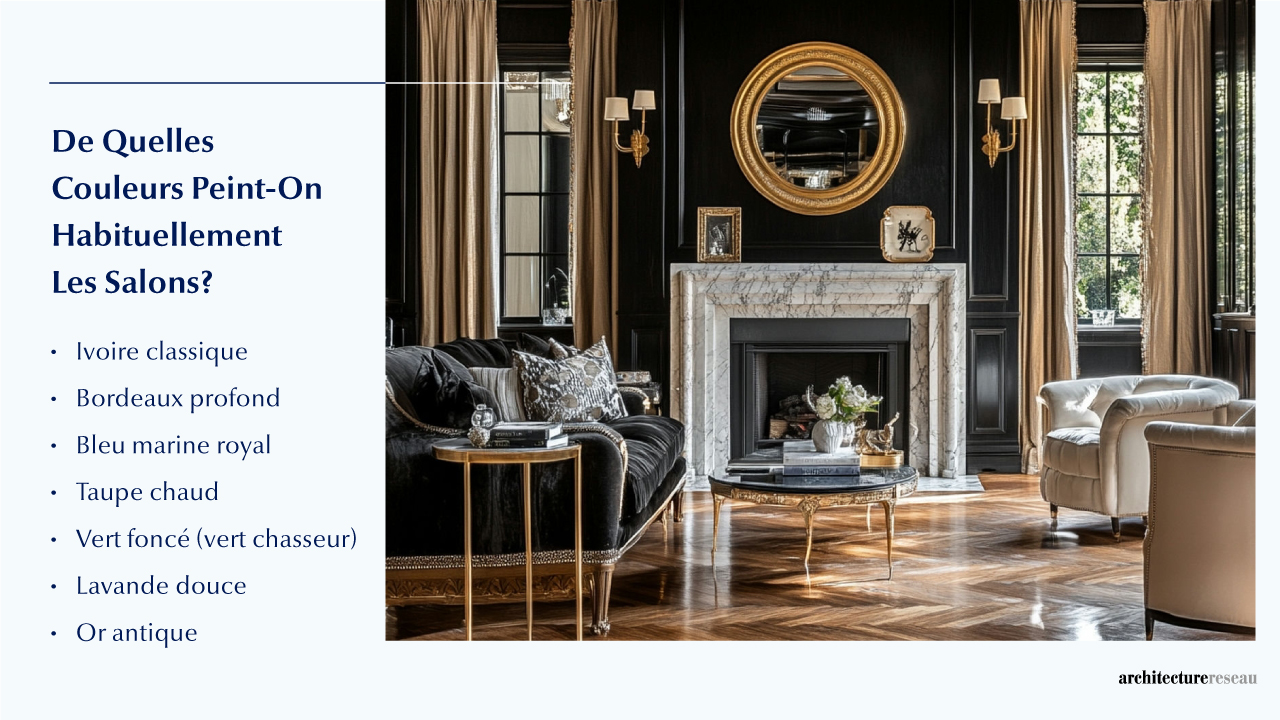 Quelles sont les couleurs les plus couramment utilisées pour peindre un salon de réception ?