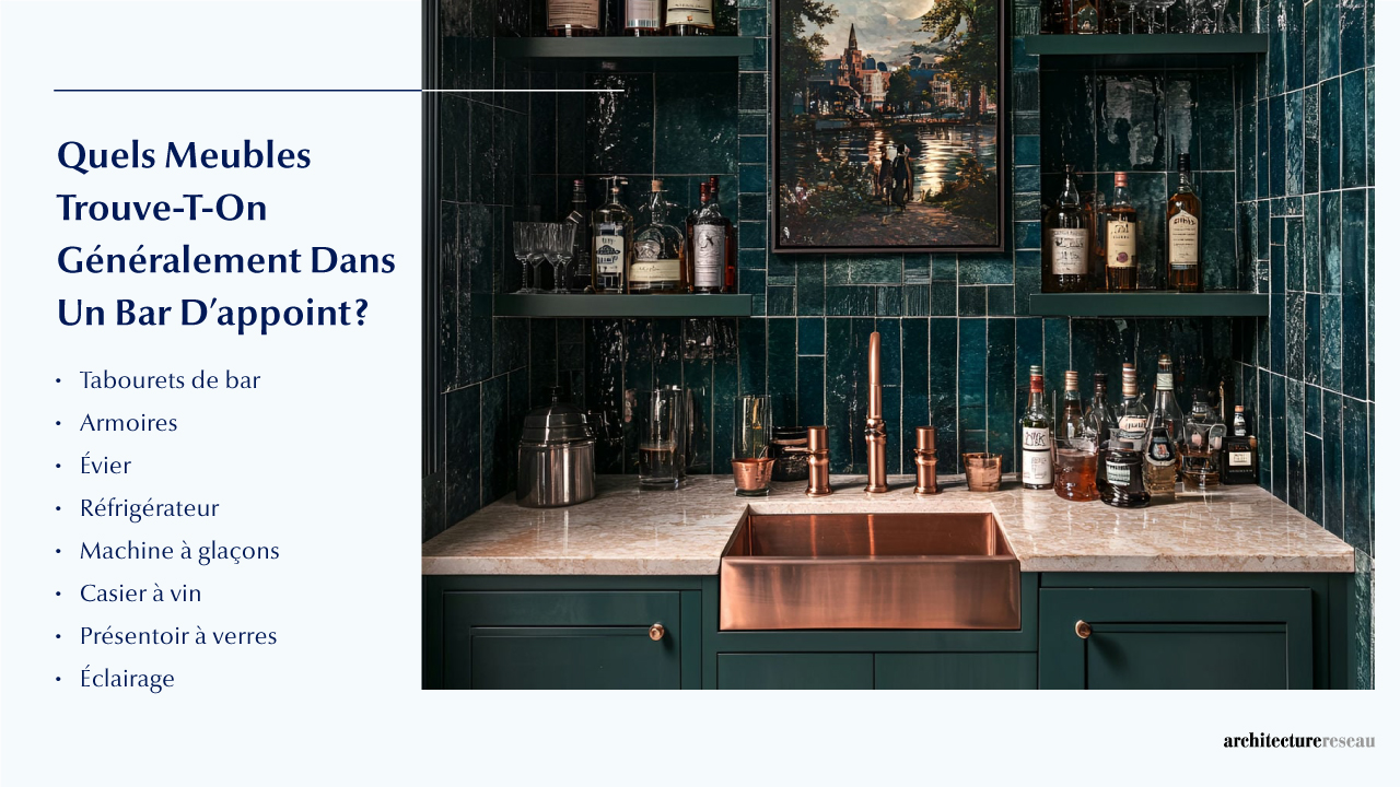 Quel mobilier équipe généralement un bar avec évier ?