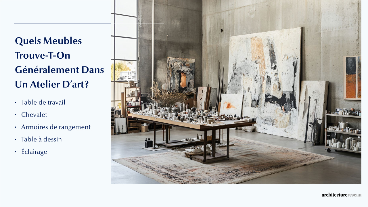 Quel mobilier équipe couramment un atelier d’art ?