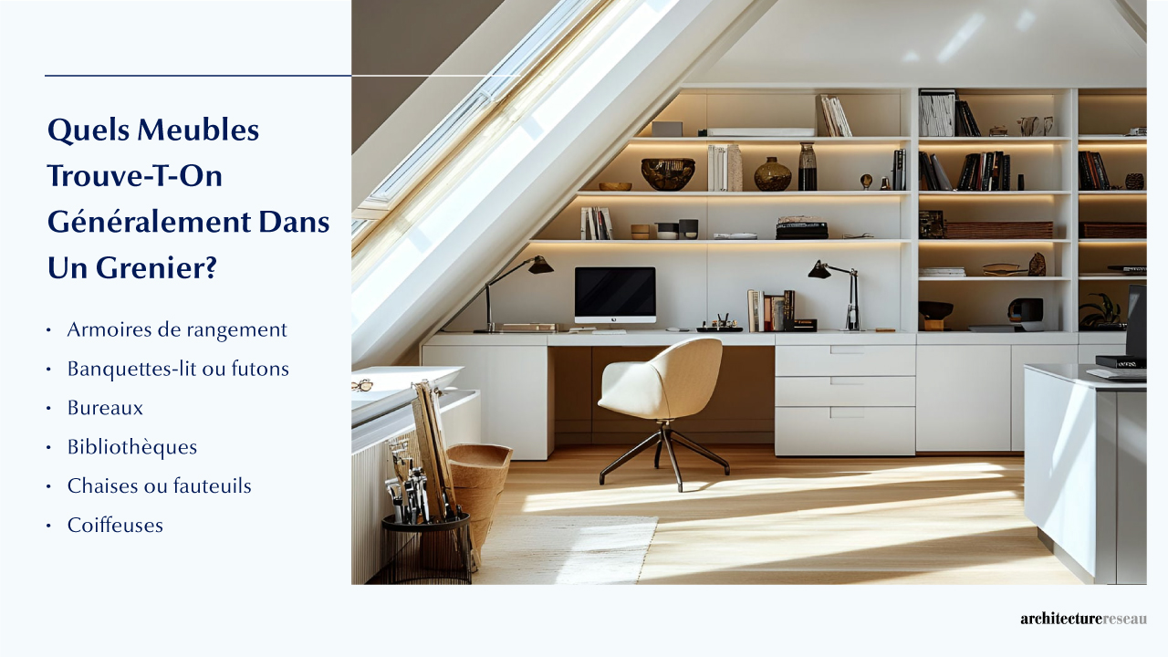 Quel mobilier équipe généralement un grenier ?