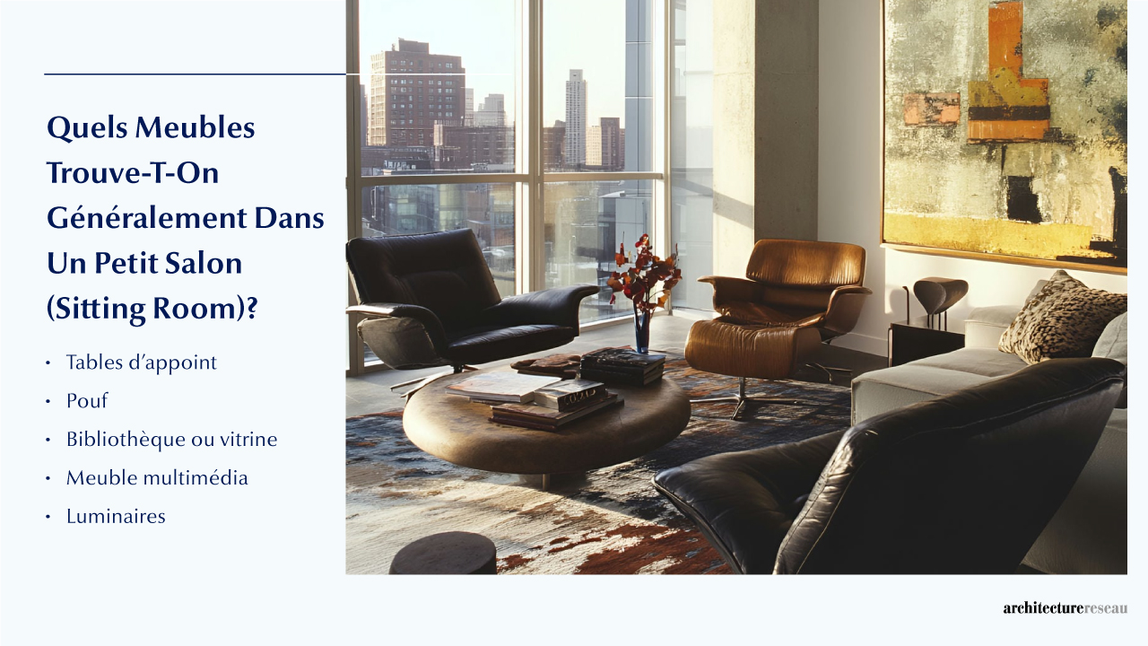 Quel mobilier équipe couramment un petit salon ?