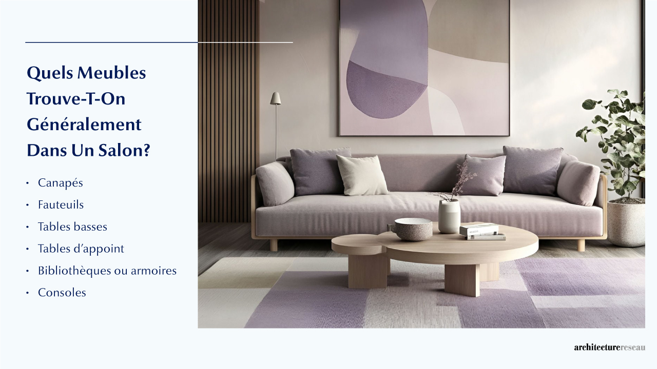 Quels meubles équipent généralement un salon de réception ?