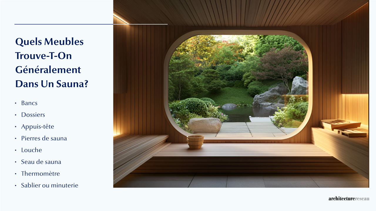 Quel mobilier équipe couramment un sauna ?
