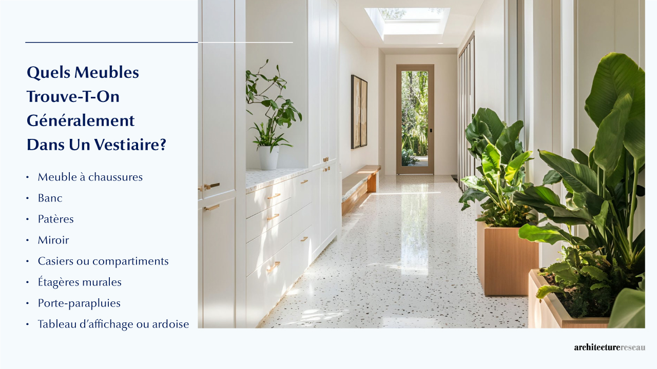 Quels meubles équipent généralement un vestiaire ?
