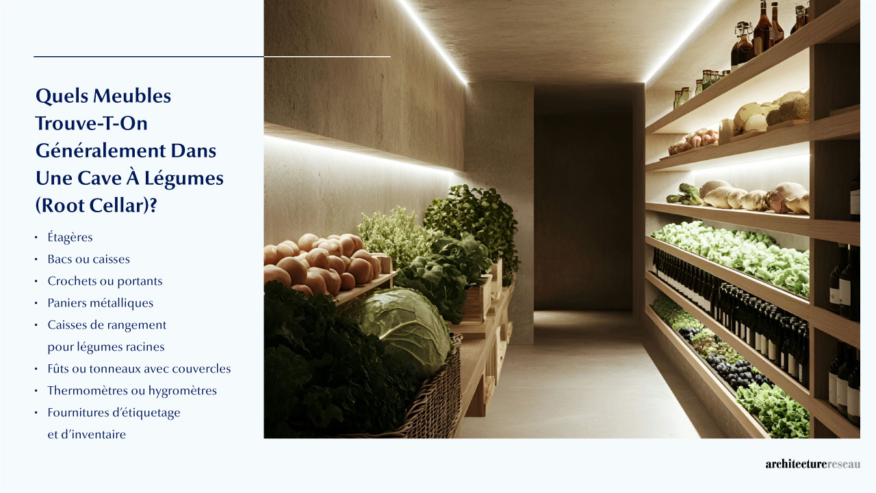 Quel mobilier équipe généralement une cave à légumes ?