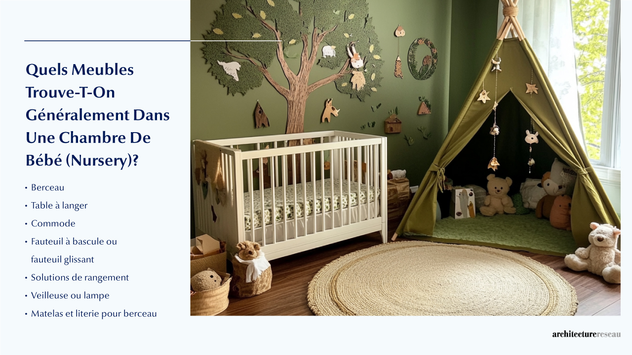 Chambre de bébé – Taille, fonctionnalités, usages, mobilier Quels sont les meubles couramment utilisés dans une chambre de bébé ?