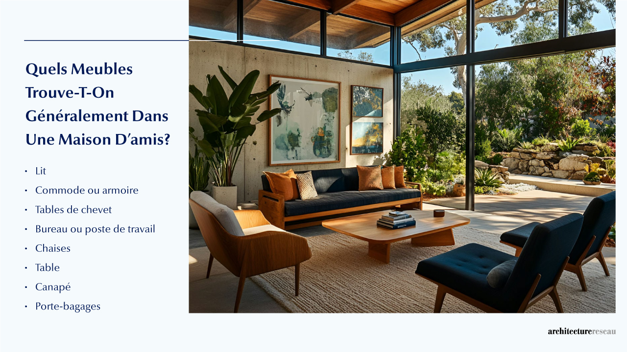 Quel mobilier équipe couramment une maison d’amis ?