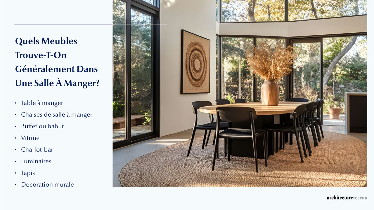 Quels meubles équipent généralement une salle à manger ?