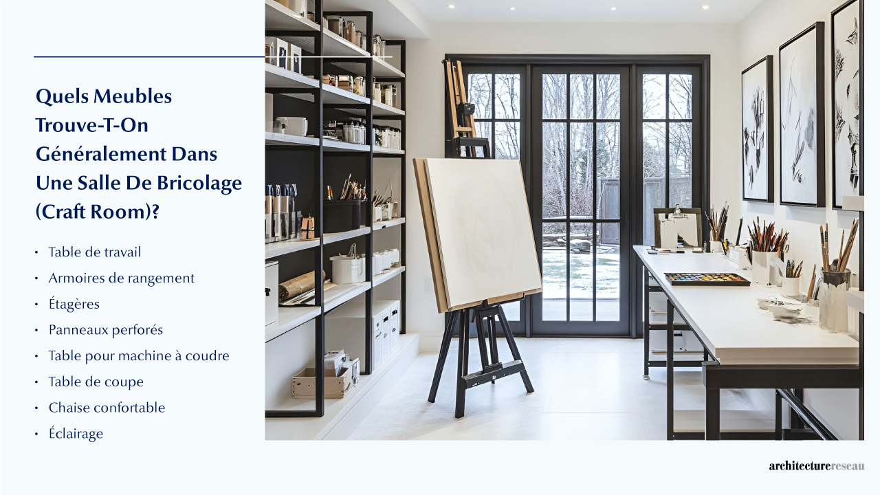 Salle De Bricolage – Taille, Fonctionnalités, Usages, Mobilie Quel mobilier équipe couramment un atelier de loisirs créatifs ?