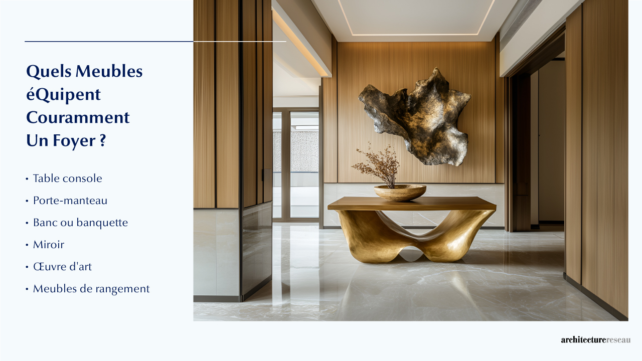 Quel mobilier équipe généralement un foyer ?