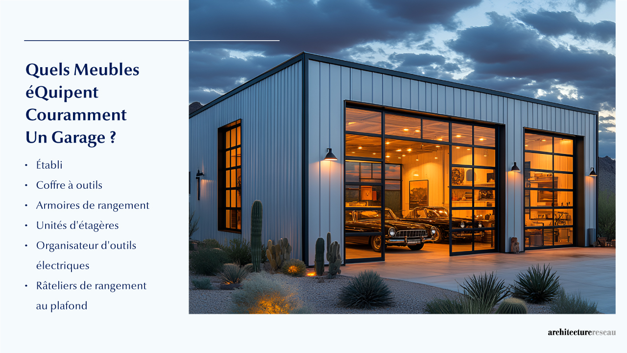 Garage - Taille, Fonctionnalité, Usages, Meubles et Rénovation Quel mobilier équipe couramment un garage ?