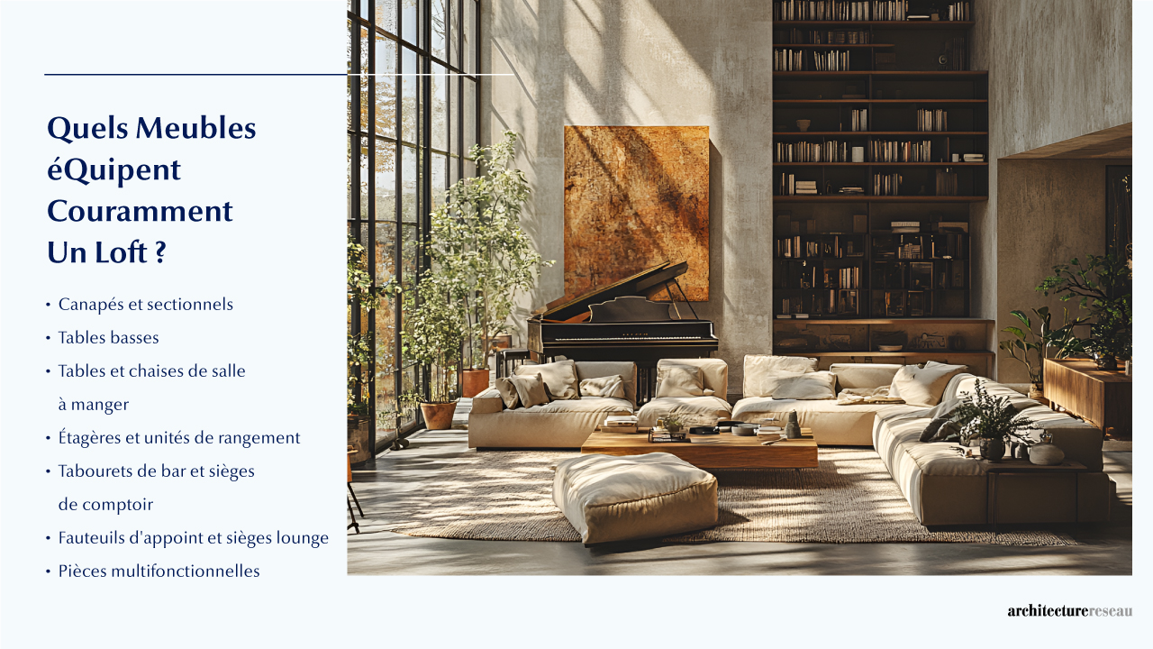 Loft - Taille, Fonctionnalité, Usages, Meubles et Rénovation Quels meubles équipent généralement un loft ?
