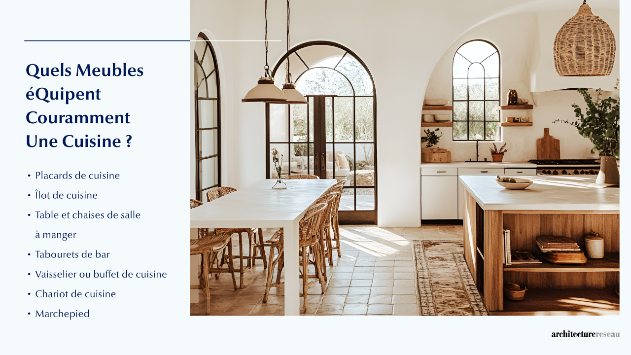 Quels sont les meubles couramment utilisés dans une cuisine ?
