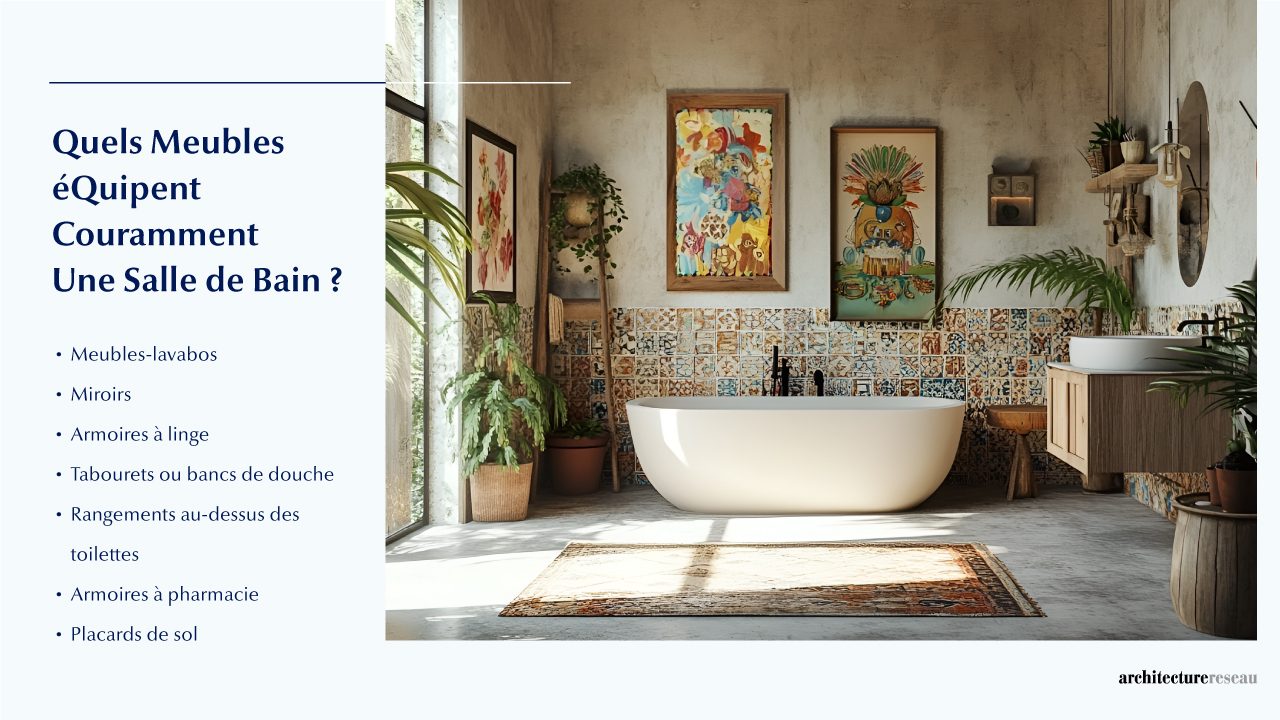 Quels meubles équipent couramment une salle de bain ?