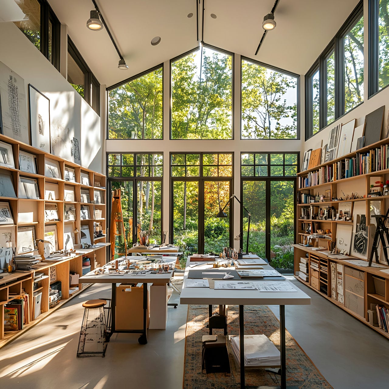 Atelier de loisirs créatifs : taille, fonctionnalité, usages, mobilier et rénovation
