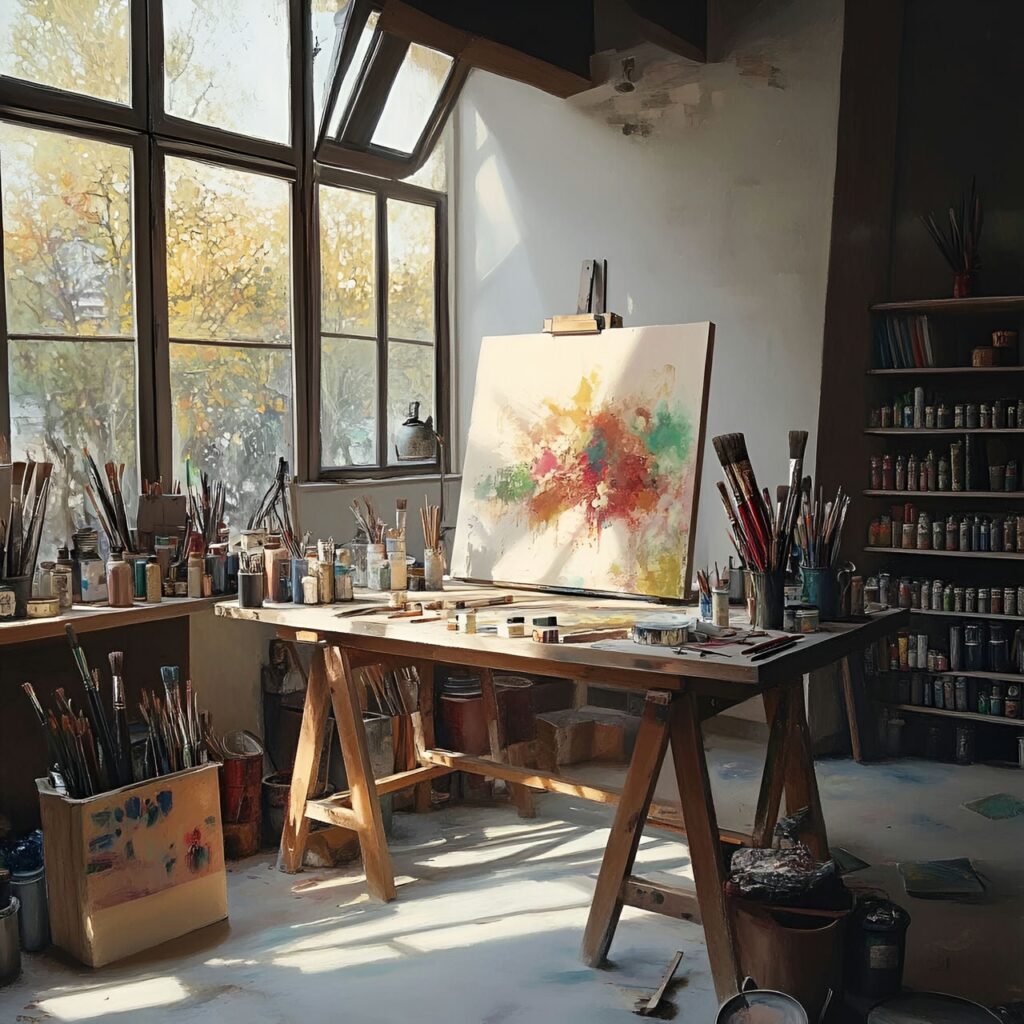 Atelier de loisirs créatifs : taille, fonctionnalité, usages, mobilier et rénovation