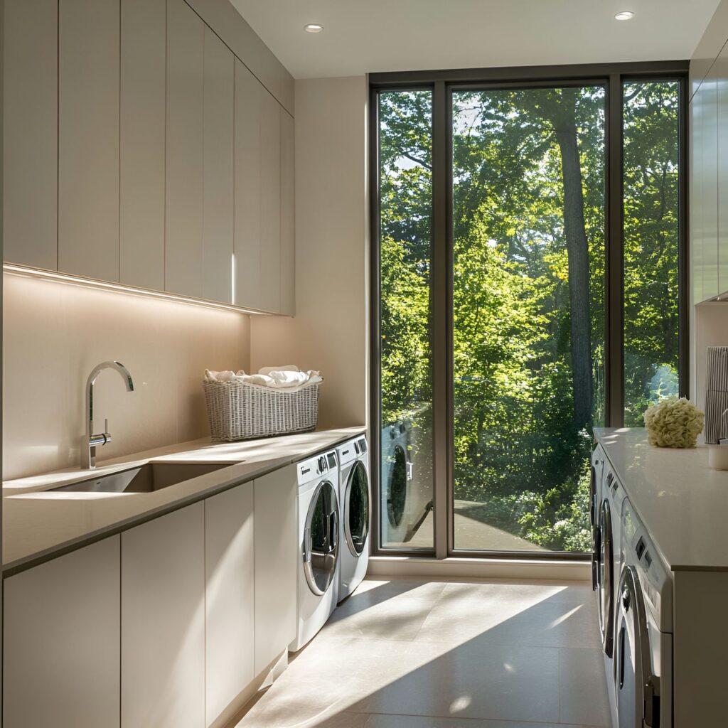 Buanderie technique : dimensions, fonctionnalité, usages, mobilier et rénovation