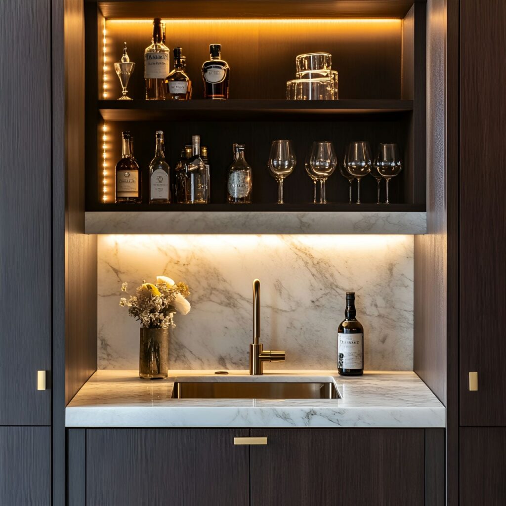 Bar avec évier : taille, fonctionnalité, usages, mobilier et rénovation