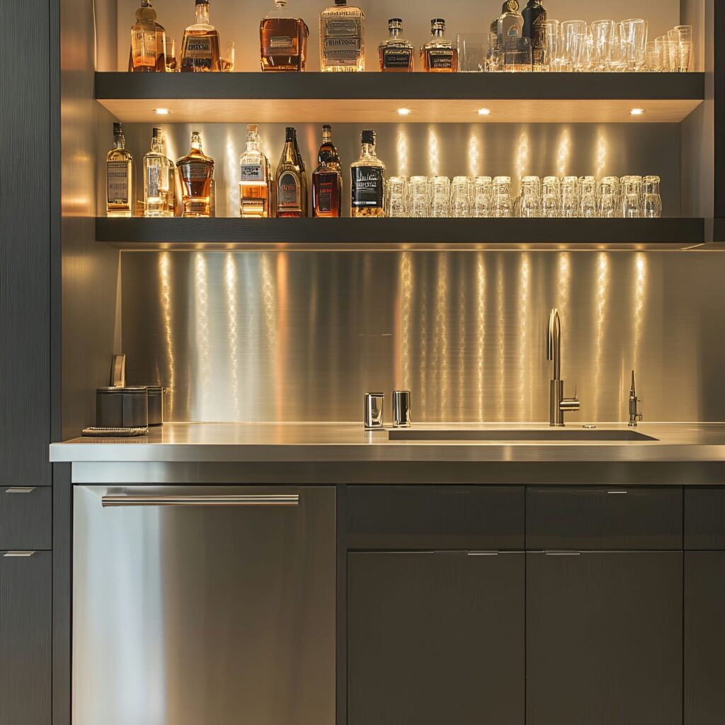 Bar avec évier : taille, fonctionnalité, usages, mobilier et rénovation